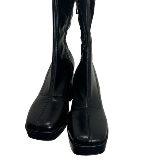 RAID ASOS black faux leather over knee boots - Picture 8 of 10